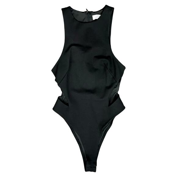 Atoir Black Bianca Racerback Stretchy Scuba Fabric Side Cutouts Bodysuit Sz 2 - Picture 10 of 12